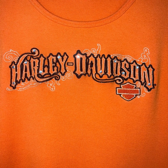 •🏍|•HARLEY-DAVIDSON•| Deadwood, SD Officially Licensed Orange H-D Tank Top - Picture 3 of 9